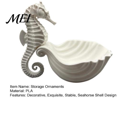 Gifts for Best Friends 3D Printed Seahorse Shell Jewelry Tray Rings Necklaces Bracelets, Ocean Decorative Bathroom Style Desktop Organizer,