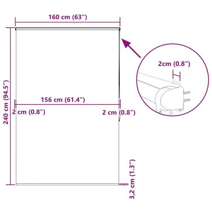 VidaXL Store enrouleur de douche avec cassette largeur du tissu 156 cm, store de douche, store enrouleur de rideau de 4014952