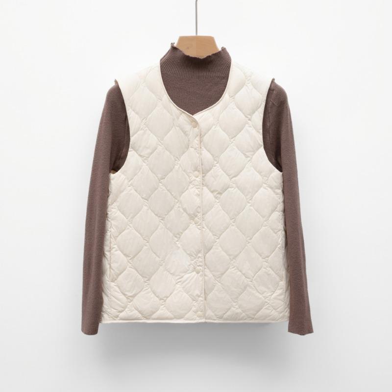 Pinghu new national standard 90 down short down liner vest women's light and thin inner collarless new vest autumn and winter vest