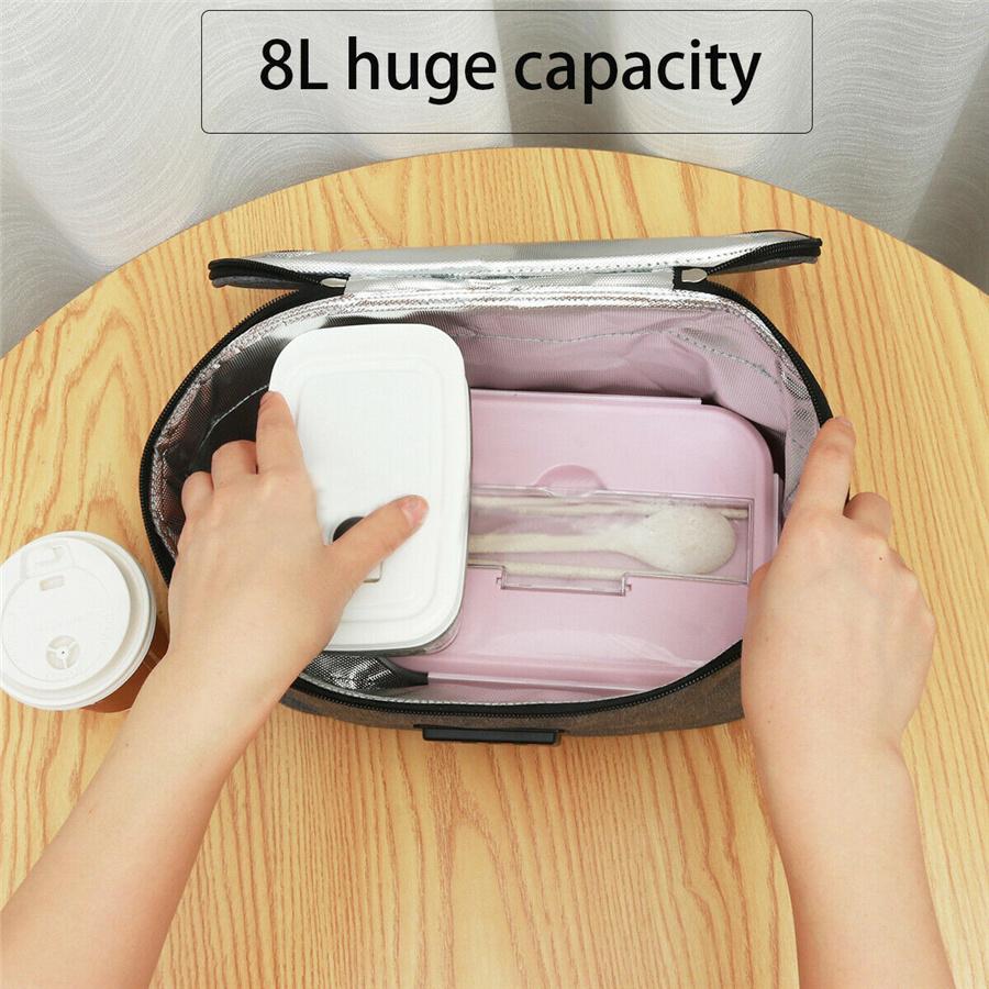 Bærbar 8L 12V Bil Matvarmepose Varmebeholder LCD Digital Skjerm Grå