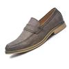 Business-Schuhe Lederschuhe Halbschuhe Halbschuhe Low Cut Gerade Spitze Freizeitschuhe [Bageson] Slip-on Herren Herren (Grau, 26)