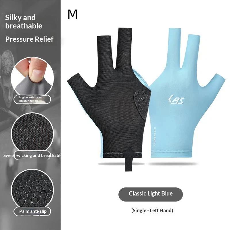 1Pc Left Right Hand Billiard Gloves Open Three Finger Non-Slip Wear Resistant Snooker Pool Gloves Billiard Training Glove