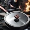 Refined Iron Stir Fry Pot Wood Handle Nonstick Pan Cookware Square Frying Pan  Chef
