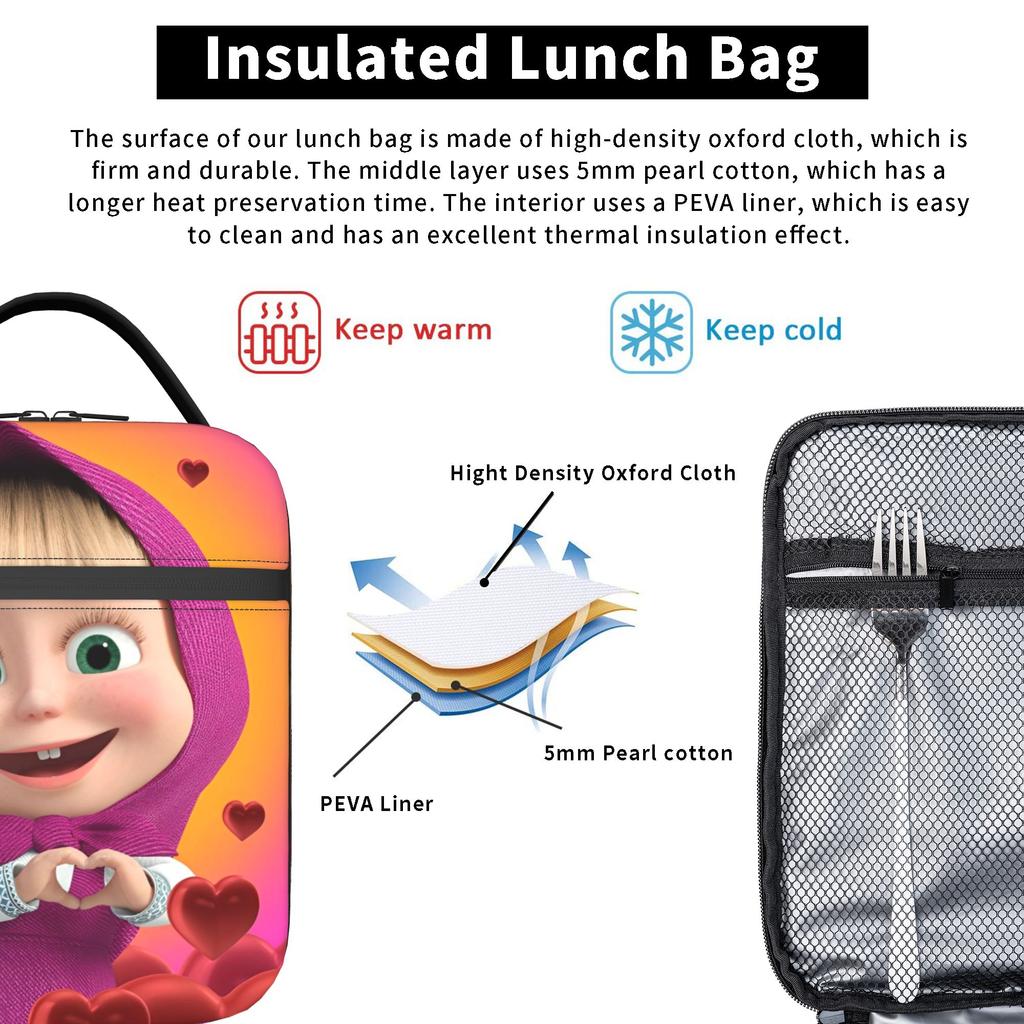 Frieren The Last Great Mage Heat-keeping Meal Tote Big Lunch Container Cooler Bag Lunch Box Tote Work Outside Men Women