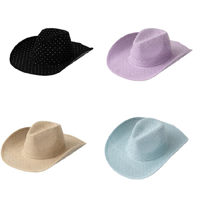 Gleaming Bride Hat Sparkly Party Hat Rhinestones Cowboy Hats for Party