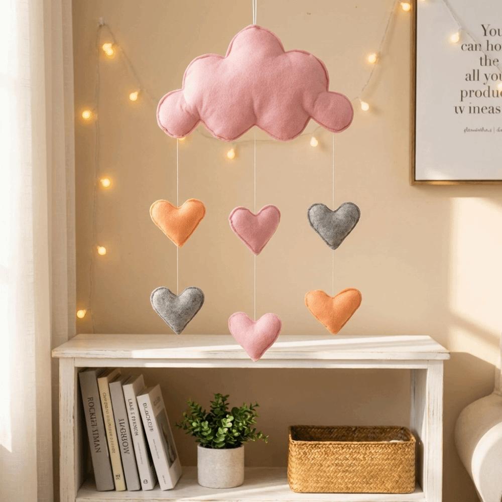 3D Nursery Room Pendant Heart/Star Design Rainbow Cloud Garland Cloud Pendant Photo Props