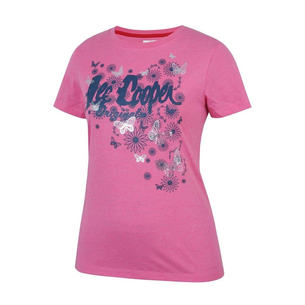 Lee Cooper Womens/Ladies Classic Butterfly Flowers T-Shirt