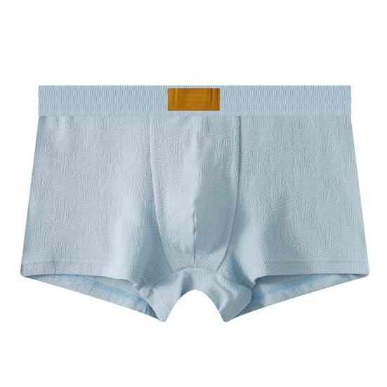 Men Boxer Underwear Mid-rise Wide Elastic Waistband Slim Fit Shorts Briefs Solid Color Breathable U-Convex Panties