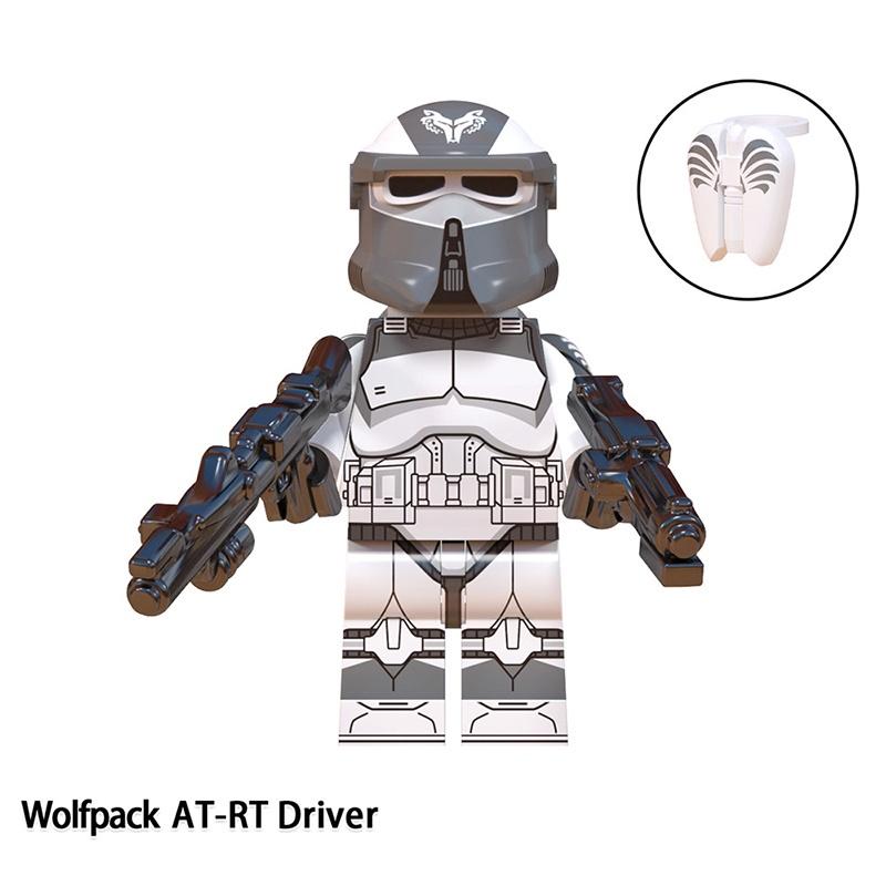 Wm6128 Série TV Film Clone Trooper Équipe Wolf Soldat en Armure Lourde Pilote Blocs de Construction Figurine Sac