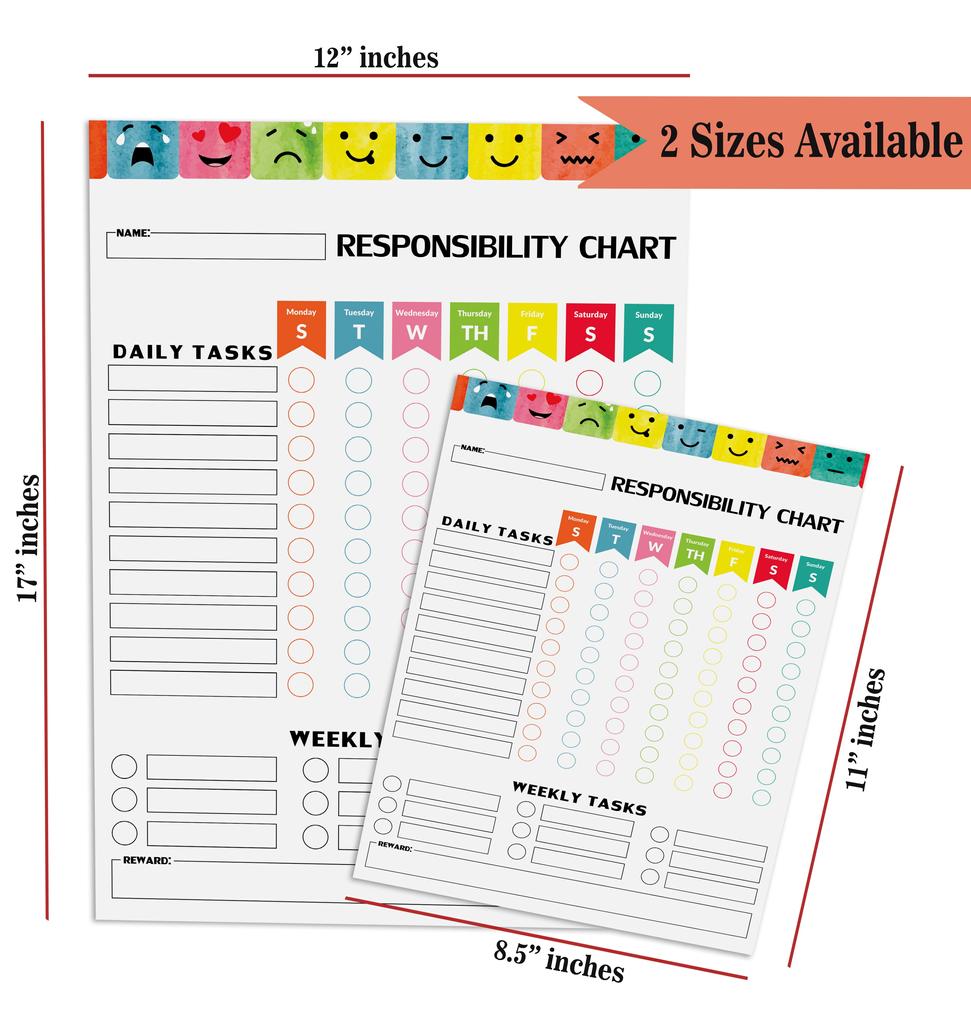 Inkdotpot Tablă magnetică de responsabilitate Tabel de sarcini pentru frigider - Tabel de comportament pentru ștergere uscată pentru copii