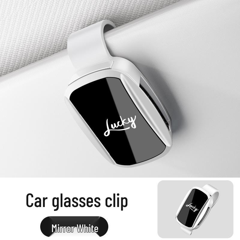Universal Car-Mounted Smiley Face Sunglasses Holder Clip for Safe Driving
