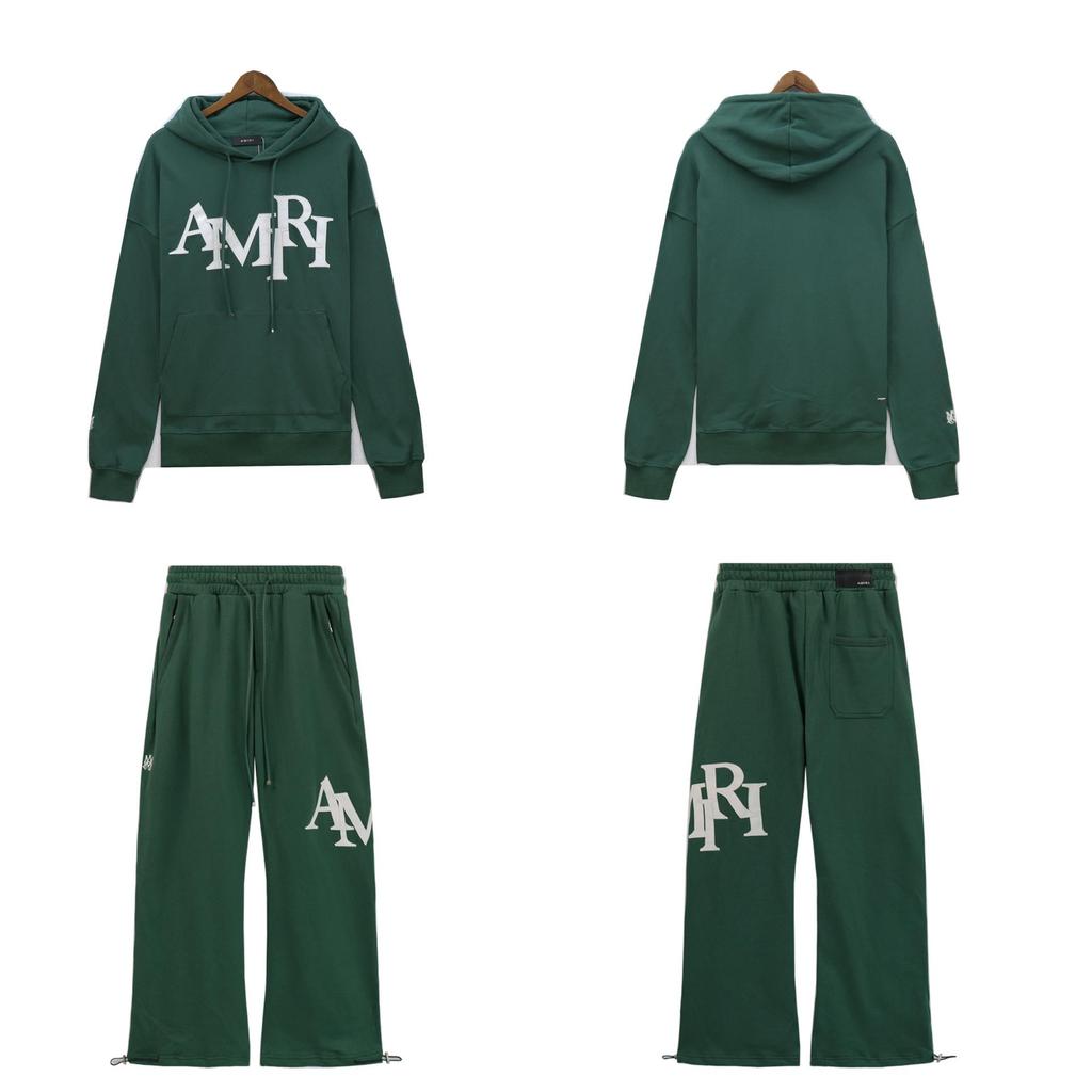 AMIR New Autumn/Winter Embroidered Letter Hooded Sweatshirt & Long Pants Set