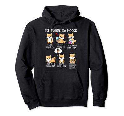 Shiba Inu Bubble Tea Hoodie for Women Boba Tea Dog Bubble Tea Hoodie