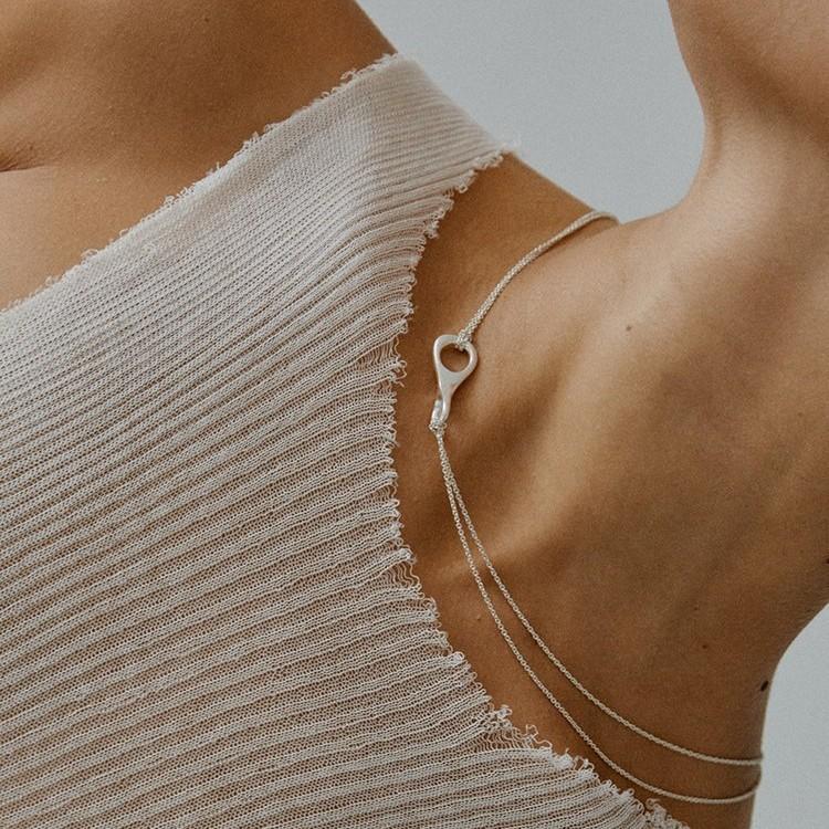 New Product Must Enter Autumn And Winter Temperament Simple Copper-Plated Platinum Double-Layer Clavicle Chain Niche Personality Necklace Female