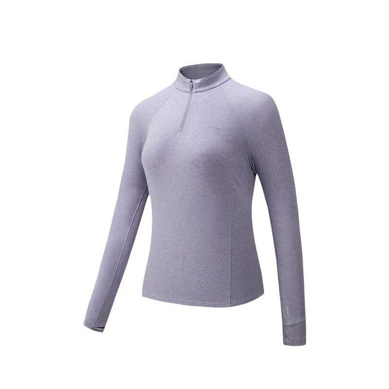 Anta Повседневный свитер с воротником-стойкой однотонный универсальный спортивный приталенный теплый вязаный женский топ 162615401-1 XL 4490₽