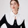 Women's Elegant Turn Down False Collar with Ruffled Trim Decorative Shawl Wrap Scarf Capelet for Dresses Blouse Top