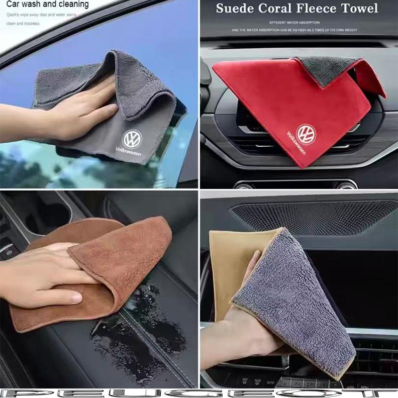 For Volkswagen 1K2 Car Interior Cleaning Tools Microfiber Wash Towels Cleaning Brush For VW GTI Polo Golf Passat B678 MK6 Jetta T-ROC Taigo Hub Cap