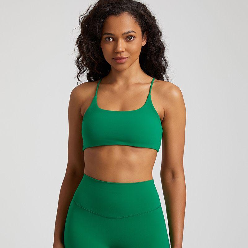 Candy Color Nude Feel Workout Bra Outdoor Tight Running Exercise Underwear Shockproof Quick-Drying Workout Clothes Tops Women