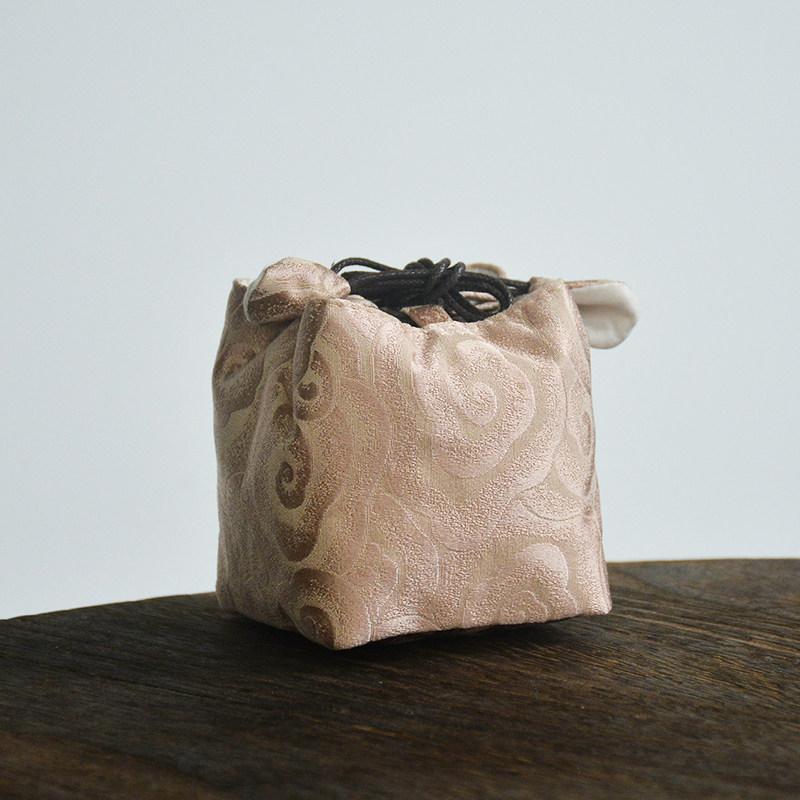 Čínská brokátová taška na čajovou soupravu Víčko na konvičku Miska Ochranná látková taška do exteriéru Jednoduchý hrnek na čaj Silná kapsa na svazek 8x9cm