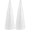 SUPVOX 2pcs Foam Cones Christmas Tree Cones for DIY Modeling Craft Floral Arranging Supplies (38x13.5cm)