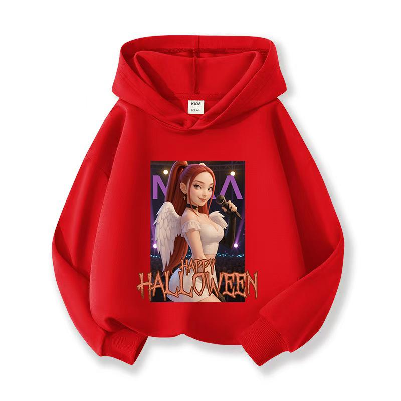 KPOP Children Hoodie Korean Style Halloween Gift Boys Girls Warm Outerwear Autumn Winter 2025 Y2K Fashion Trendy