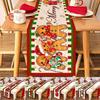 Christmas Table Runner Christmas Eve Dinner Table Decorations Gingerbread Man Santa Claus Table Cloth Cover Xmas Accessories