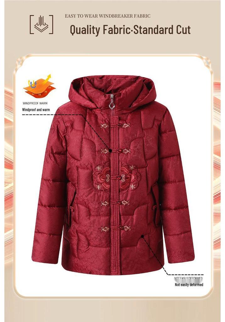 Women's Winter Cotton Jacket: Thickened Coat for Middle-Aged & Elderly, Chinese Style for 60s-70s Ladies