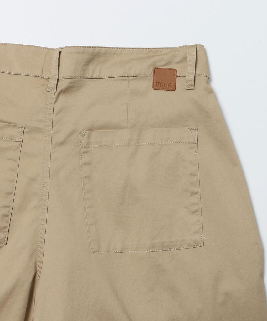 UCLA Unisex Washed Single-Pleat Wide Pants [Beige](Uc4Lp20)