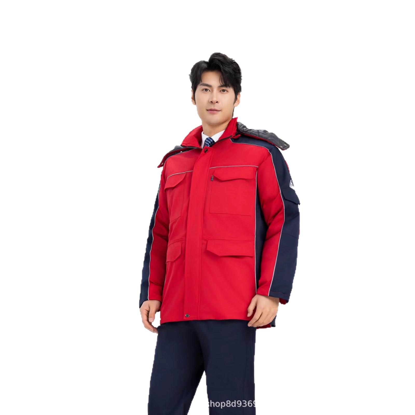 Winter Anti-static Cotton-Padded Work Jacket - Thick, Warm Protection for Cold Storage and Workshop Environments. L