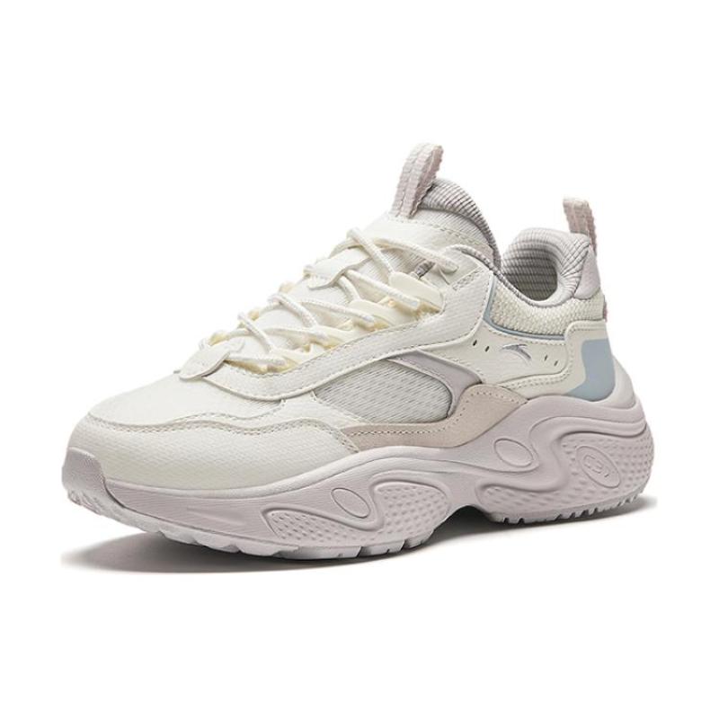 Anta Stars Cushioning Wear-Resistant Low-Top Casual Shoes Women's White Gray Blue Sneakers