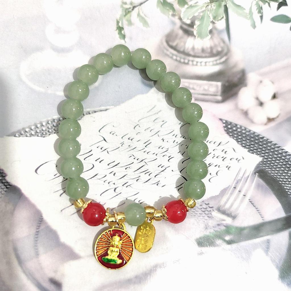New Women's Mori Style Butterfly Glass Bracelet with Colorful Crackle Beads