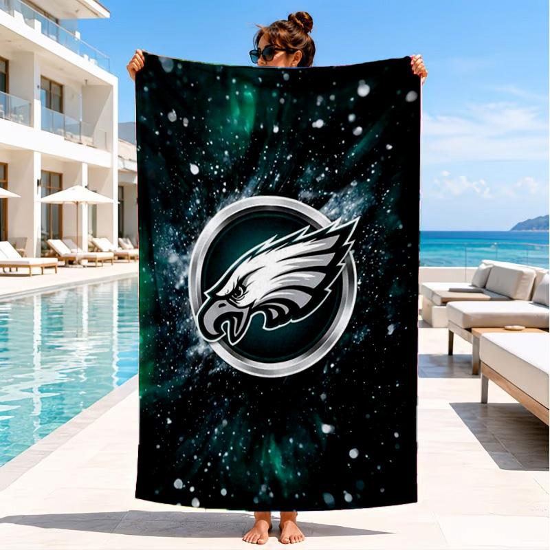 Asciugamano da Spiaggia Philadelphia Eagles, Asciugatura Rapida, Facile da Curare, Adatto Sia per il Fitness che per le Vacanze al Mare, Essenziale per lo Sport