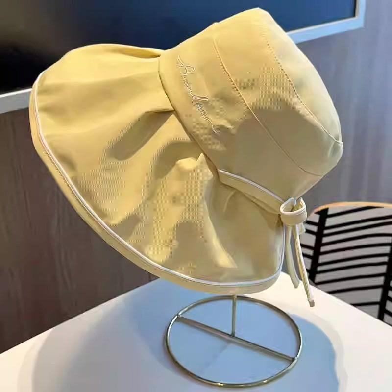 2024 New Fisherman Hat Women's Summer Sun Hat Black Jelly Uv Protection Big Brim Face-shielding Sun Hat