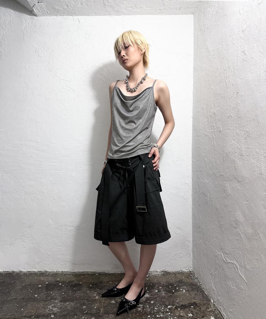 Seutillesseodi Lace-Up Cargo Cuff Shorts