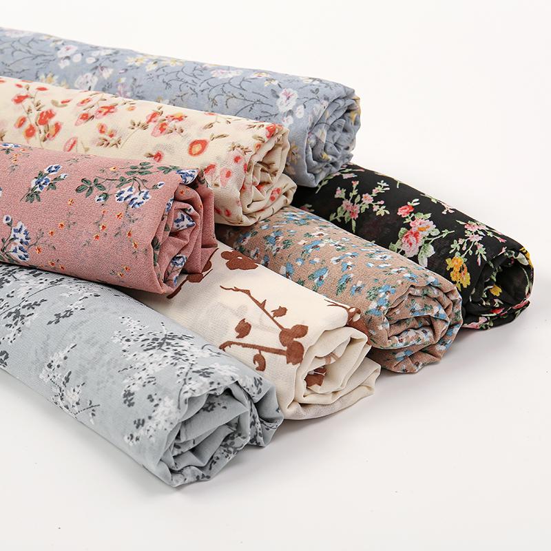 Modischer Blumenmuster Chiffon Schal Für Muslimische Frauen Chiffon Hijab Mode Damen Elegante Lange Schals Wickeltücher Fabrik