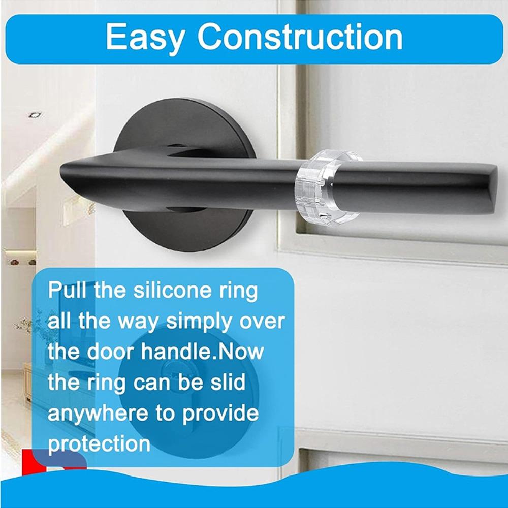 4PCS Clear Door Knob Protector Cover Mute Transparent Handle Bumper Anti Collision Wall Protection Cushion Home Improvement