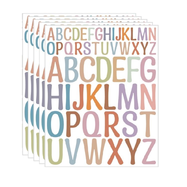 5 Sheets Alphabets Sticker Letter Sticker Letter Decal Decorative Sticker Scrapbook Sticker Waterproof Journal Sticker