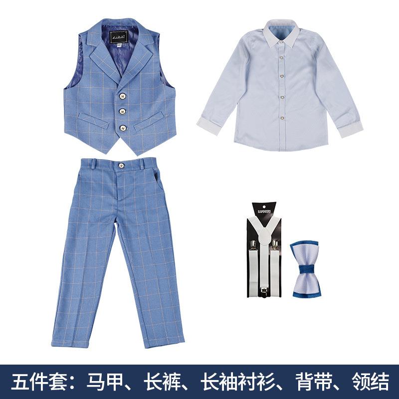 vest suit summer new short-sleeved performance suit three-piece children's speech baby year-old flower girl dress