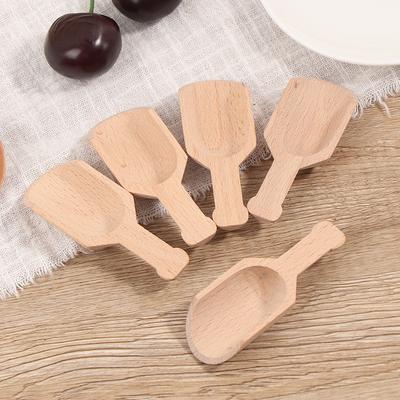 5 cucchiai di legno da 8 cm, cucchiai per sale da bagno, cucchiai per farina di caramelle, utensili da cucina