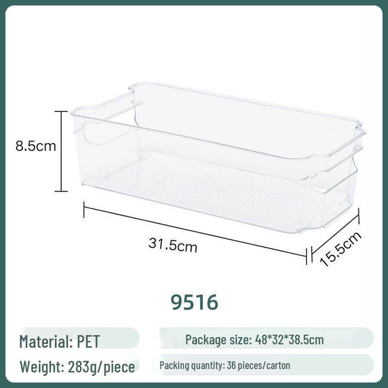 Transparent PET Storage Box for Books, Snacks, Fruits, Vegetables, and Kitchen Organization