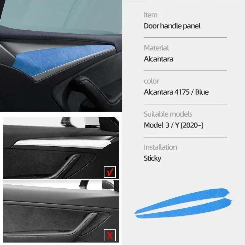 Betterhumz Car Dashboard Trim Sticker For Tesla Model Y 2020 2021 2022 2023 Door Panel Side Wrap Made of Alcantara Accessories