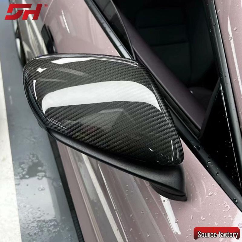 Dry Carbon Fiber Side Mirror Covers for Porsche Taycan 2020-2025, Easy Install