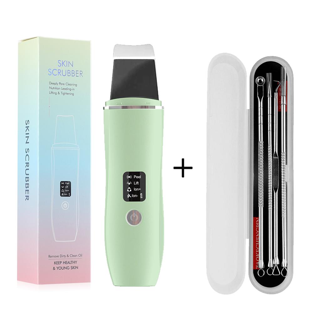 Ultrasonic Skin Scrubber Peeling Shovel EMS Microcurrent Ion Acne Blackhead Remover Face Deep Cleansing Facial Lifting Devices