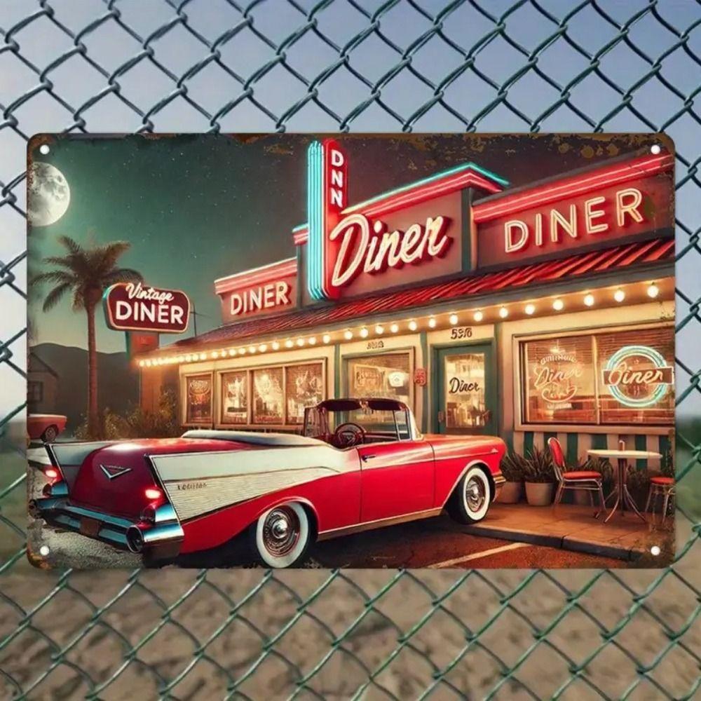 Vintage Metal Car Sign Decor Gift For Auto Lovers Garage Wall Art