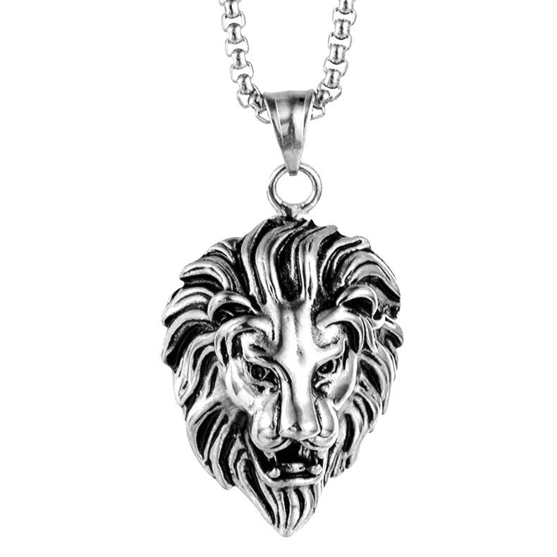 European and American Domineering Lion Head Necklace Men's Pendant Hanging Jewelry Fashion Pendant