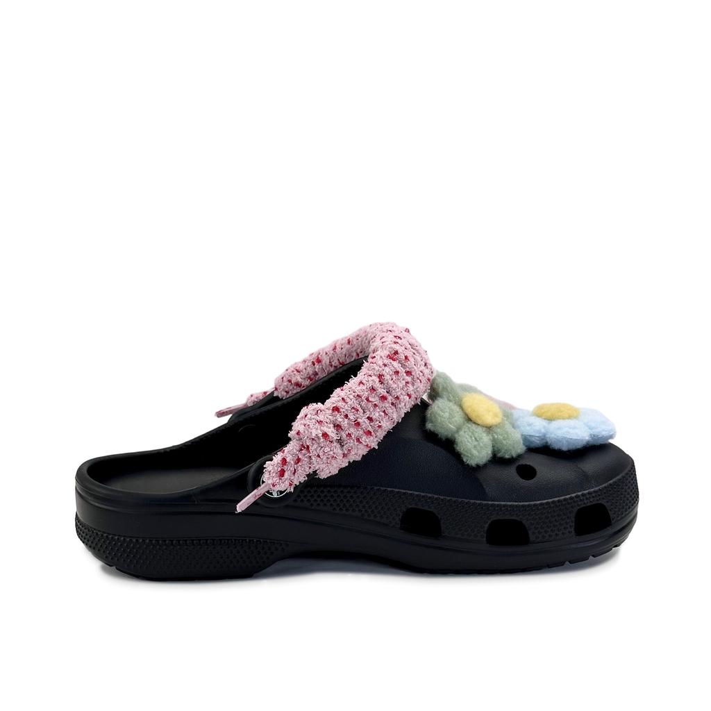 Crocs Classic clog EVA Dopamine Flower Beya Beach Fashion Hole Shoes Unisex Black