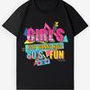 80s Retro Girls Just Wanna Have Fun T-Shirt | Vintage Boombox Graphic Tee