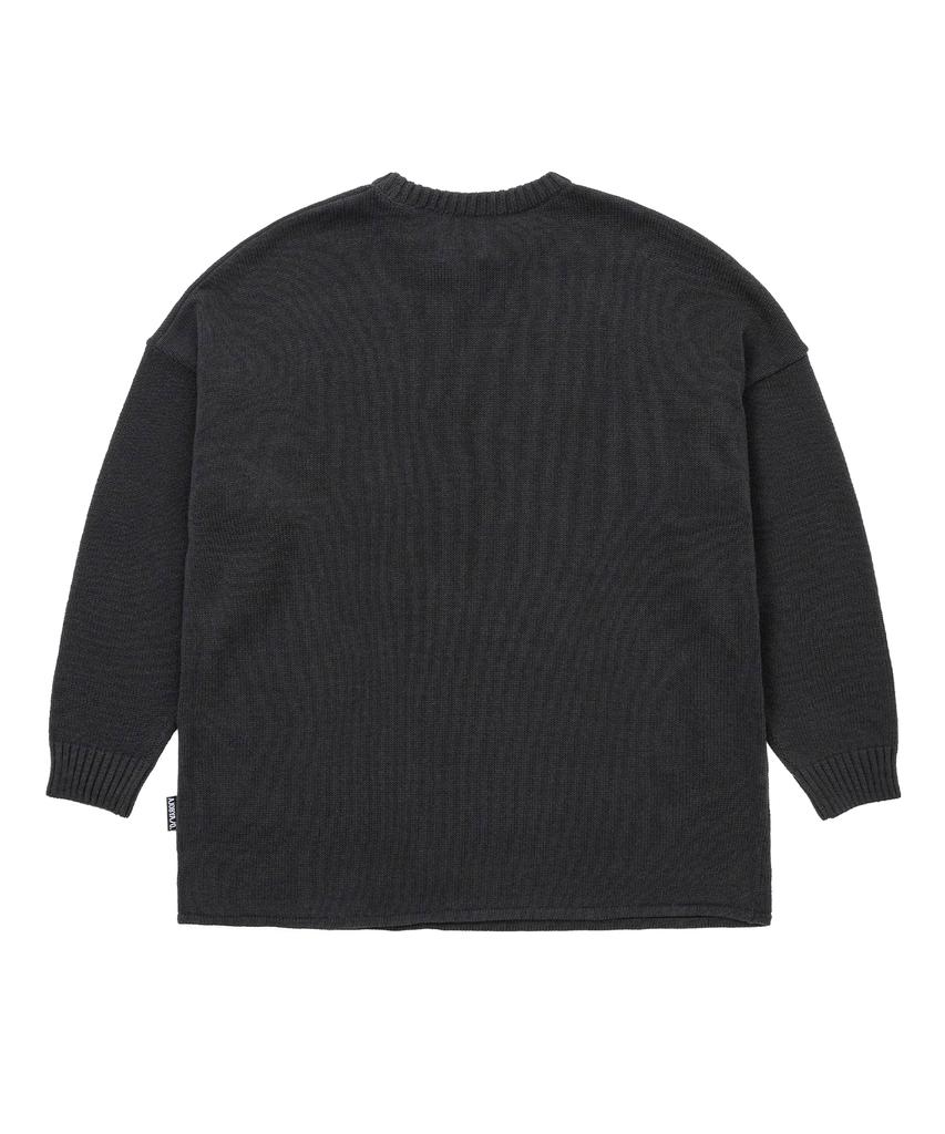 AJOBYAJO Total Logo High-Twist Yarn Sweater [Charcoal]