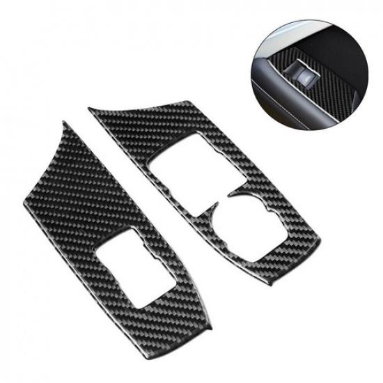 Carbon Fiber Window Switch Lift Panel Cover Trim For Chevrolet Camaro 2017-