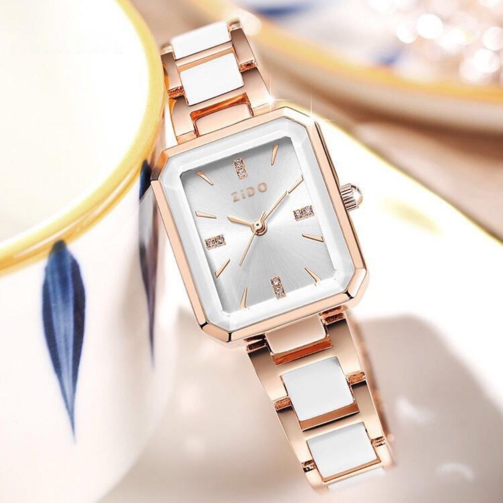 Women's High-end Temperament Waterproof Niche Light Luxury Elegant New Square Ceramic Women's Quartz Watch